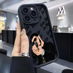Hot Rapper Anuel AA Phone Case for iPhone 16, 15, 14, 13, 12, 11 Pro Max Mini XR XS X 7 8 Plus - Shockproof Soft TPU Back Cover, Fashionable Creative Multifactional Shockproof Fullbag White Cross Phone Case With Lanyard, Shockproof Case, Daily Phone Cover