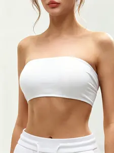 Lyocell Back Tie Strapless Bandeau Top for Women, Elastic Non-slip Tube Top with Front Partial Print, Left Side Print & Right Side Print, Adjustable Back Tie Design, Soft Breathable Summer Camisole, Casual Daily Party Street Fashion Apparel
