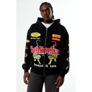 Pacsun Men's Subliminal Racing Full Zip Hoodie