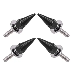 Billovcc 4 PCS Anti-Theft Spike License Plate Screws, Metal Bolts for Cars, Trucks & Motorcycles, Pointed Security Fasteners, Cool Decorative Frame Car Accessories