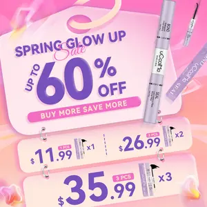 uCoolMe 2 Piece Lash Glue Longlasting & Waterproof Bond Seal Super Strong Eyelash Adhesive Glue 3 Pieces Glue For Girl Beginner Friendly 48H Hold Spring Glow-Up