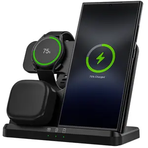 3 in 1 Wireless Charger for Samsung SamsungS24 S23 Ultra Charger for S24ultra/S22Ultra/S23/Z Fold4/Flip4/Google Pixel,Only for Galaxy Watch7/Ultra Galaxy Watch6/6 classic/5/4/3 Charger,Wireless Charging Station for Galaxy Buds Smartphone Cellphone