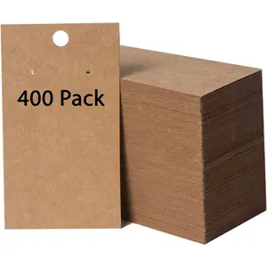 400 Pack 2 x 3.5 Inches Brown Bulk Earring Display Cards for Hanging Earrings