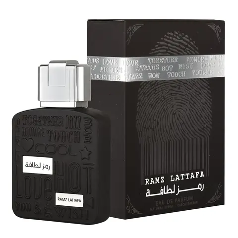 Lattafa Ramz Silver Unisex Eau de Parfum - 3.4 fl oz Regular Edition Unisex Beauty Liquid Fragrance Spray, All-Seasons Fresh Scent with Pear, Citrus, Lavender, Vanilla, Amber, Warm Spice Cardamom Base, No Excess Fillers