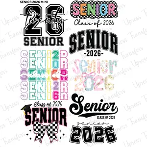 Senior 2026 Mini DTF Transfer Gang Sheet 24.5" x 36" Direct To Film for DIY Enthusiasts Vibrant Custom Options Cozy Handmade Aesthetic