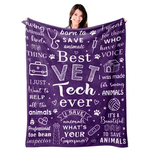 Vet Tech Gifts, Vet Tech Week Gifts Bulk, Veterinary Gifts for Women Throw Blanket 60X50