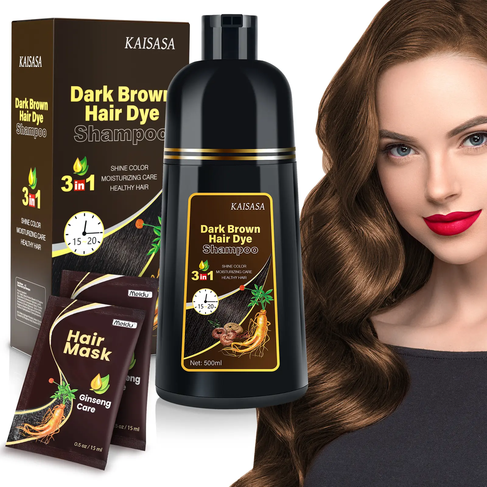 Dark Brown+2Hair Mask