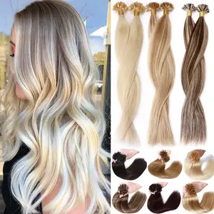 Pre Bonded U Tip Human Hair Extensions 100% Real Remy Hair 50g 100 Strands 14-24" Straight Blonde No Shedding Tangle Free