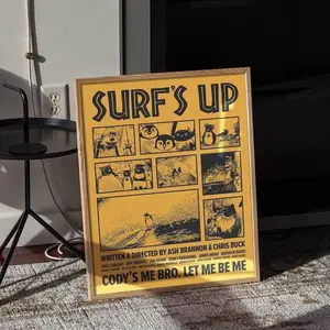 Surf's Up Poster, Vintage Vertical Movie Poster