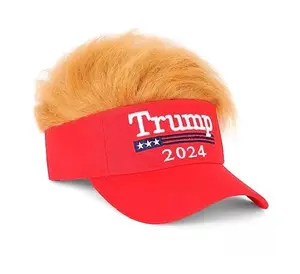 Donald Trump 2024 Hat with Hair - Ultra Embroidered Adjustable Wig Hat - Baseball Cap, Golf Cap - Embroidered Trump Hat for Men & Women - Trump 2024 Cap with Hair - Supporters Hat - Election Cap - Trump Wig Hat - Adjustable Cap with Hair for Trump Fans