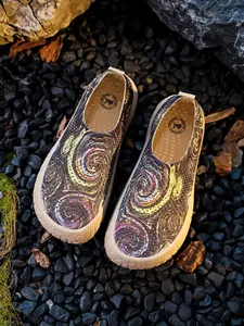 Women's Artistic Printed Slip-On Shoes - Bohemian Canvas Loafers with Unique Patterns for Casual Summer Wear & Travel Footwear