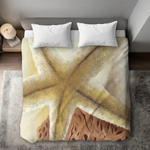 360 stand King Size Starfish & Seashell Print Decorative Duvet Cover - Soft, Machine Washable Bedding for Ocean Themed Bedrooms, Coastal Home Textiles