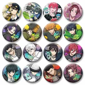 Sports Anime Blue Lock Pins Bachira Meguru Isagi Yoichi Nagi Seishiro Cosplay Brooch Tinplate Badge Clothes Hat Bag Accessory