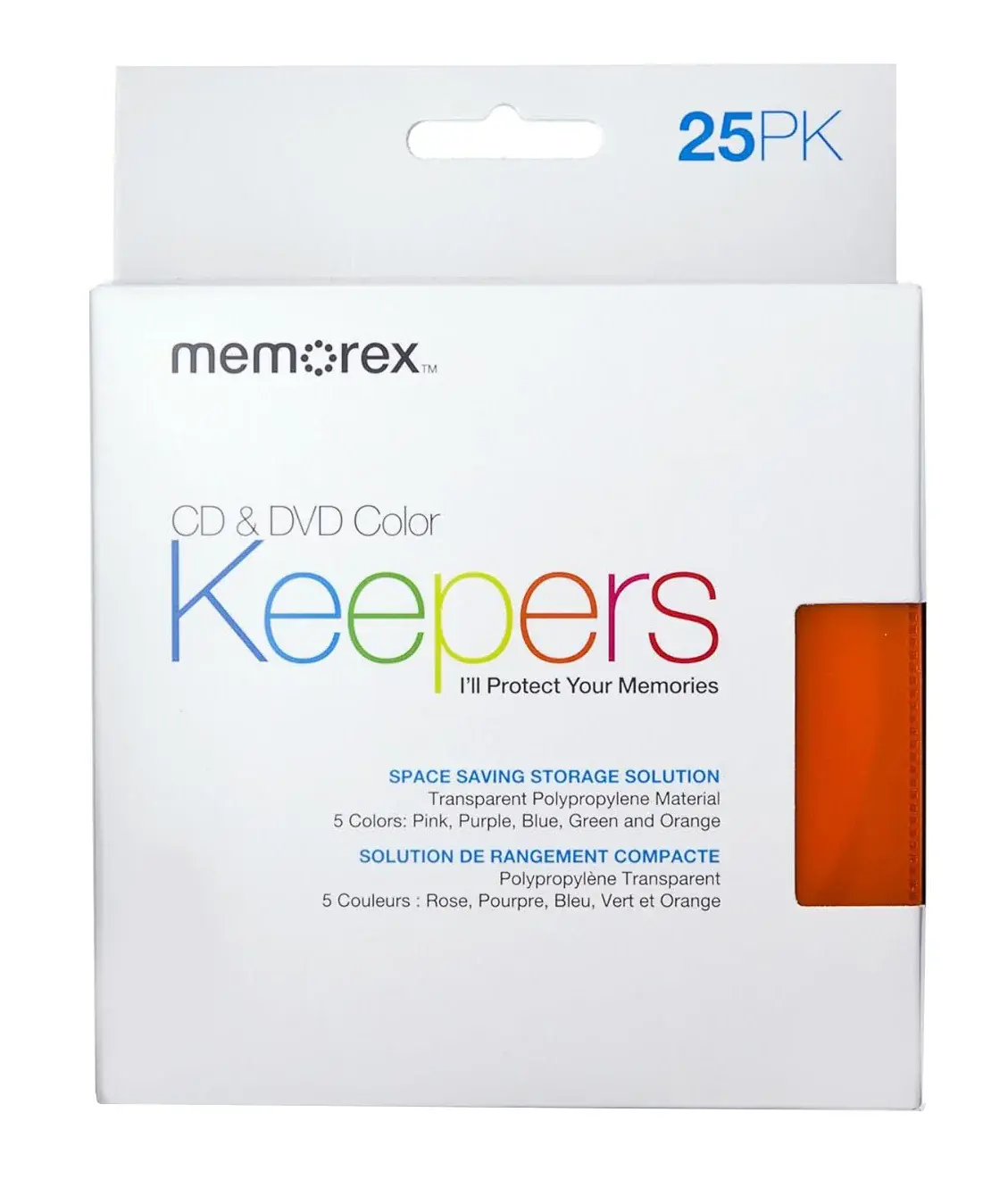 Memorex CD/DVD Assorted Colors Plastic Keeper Sleeves