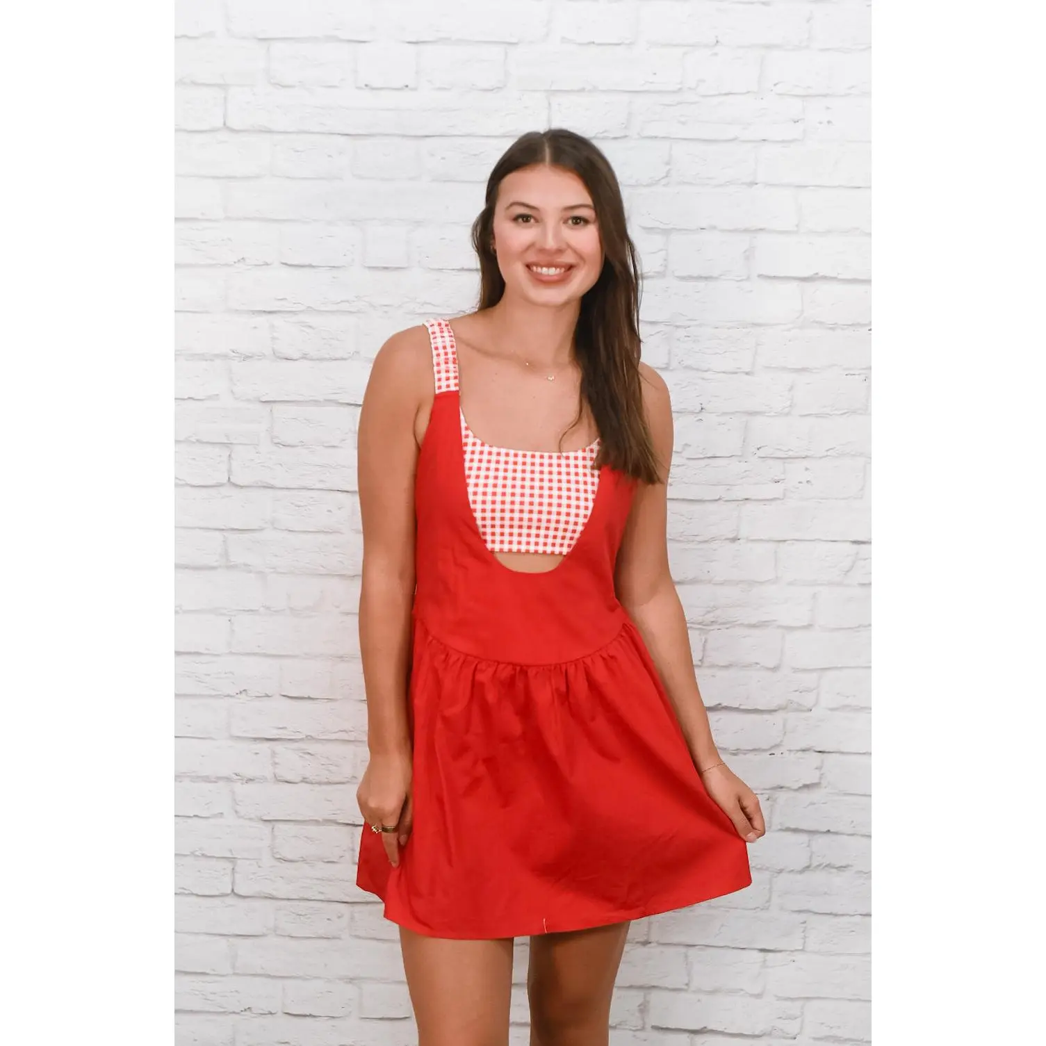Picnic Perfect Gingham Romper Dress