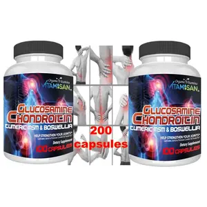 Glucosamine, Chondroitin, Turmeric & MSM Healthcare Pills - 200 Capsules for Bone & Joint Support