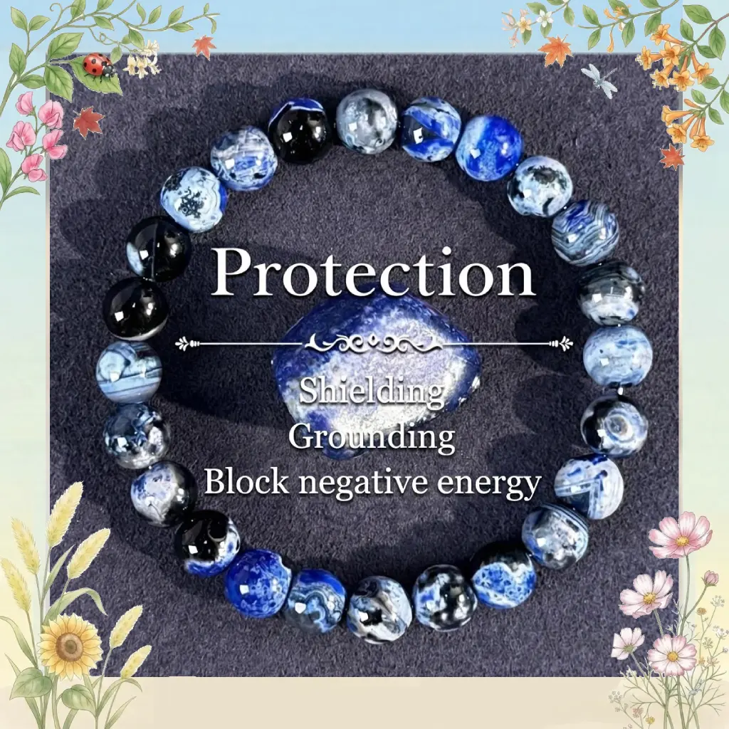 Blue Fire Agate Bracelet for Clarity & Focus - Handmade Healing Crystal for Protection & Memory, Gift for Her/Him, Student Gift, Perfect for Daily Wear, Meditation