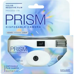 color Prism 400 35mm Disposable Film Camera 27EXP, ISO400, Color Negative Film, Focus Free, Easy to Use, Built in Flash, Single Use (Film and  Included)