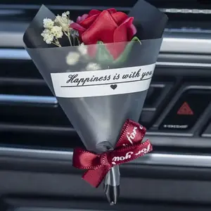 Car Vent  Clip Aromatherapy: Stylish Dry Flower Bouquet Freshener with Diverse Scents (only red available