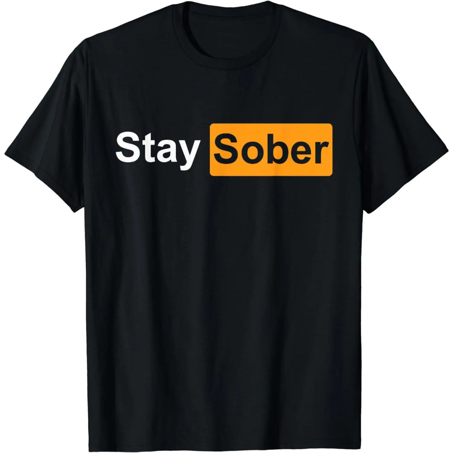 Men's 100% Cotton Short Sleeve Round Neck Stay Sober Graphic Print T-Shirt - Soft, Stylish, Minimalist, Fading-Resistant, Fitted Menswear Casual Streetwear Top