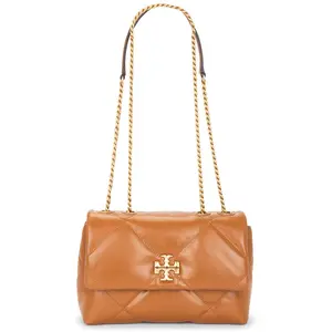 Tory Burch Kira Diamond Quilt Small Convertible Shoulder Bag in Classic Chestnut