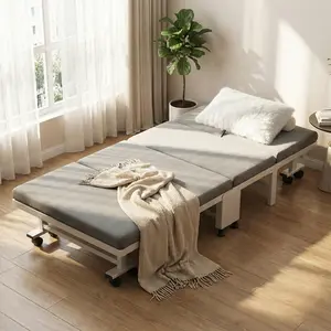 Rollaway Folding Bed with Mattress Portable Guest Bed with High-Density Memory Foam Heavy-Duty Steel Frame Easy Setup & Space-Saving Foldable Design