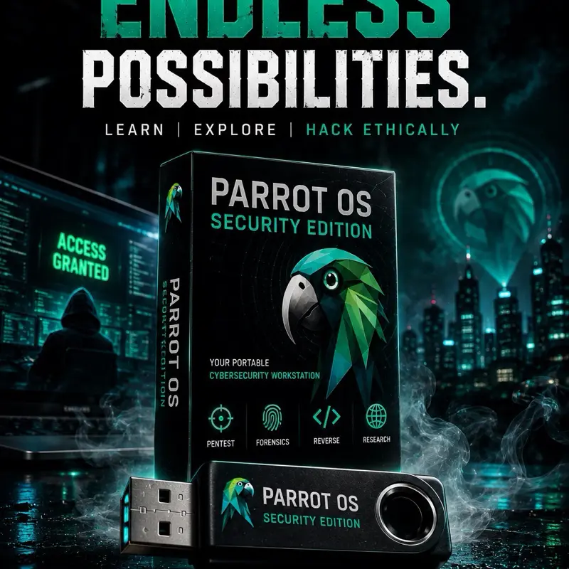 Parrot OS Security Edition Bootable USB | Cybersecurity, Penetration Testing & Digital Forensics