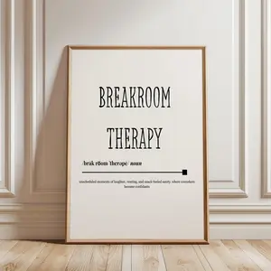 Breakroom Therapy Definition Art, Funny Office Wall Decor Poster – 5 Size, 8x12 to 27x40 inch, Room Decor, Unframed