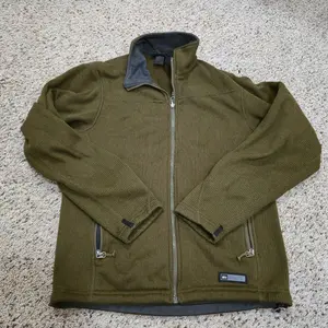 REI Full Zip Sweater Jacket Size Medium Green Polartec