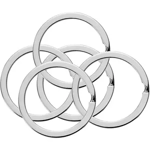 Flat Key Rings 10 Pieces 1 inches Flat Key Rings Metal Keychain Rings Split Keyrings Flat O Ring for Home Car Office Keys Attachment(Silver)