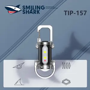 SmilingShark TIP-157 ABS Multifunctional Flashlight - COB Light, Lithium USB Rechargeable, Splash-Proof, Portable Keychain Torch for Home, Emergency Use (Sports & Outdoor Camping Hiking Lights, Rechargeable Flashlights),summervibes