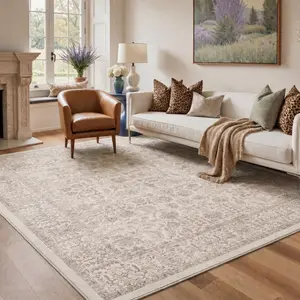 【Deals For You Days】GENIMO Machine Washable Area Rug Non Slip Floor Carpet Pet Friendly Soft Rug for Living Room Bedroom Kitchen Hallway Home Hallway Decor,ARP5878-BROWN