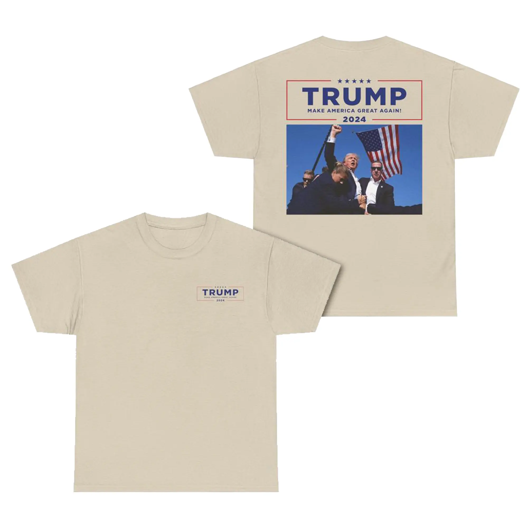 Trump Rally Shooter Unisex Tshirt, 2 Sided American Funny Graphic Tee Shirt 2024 Elections, Classic Casual Top Streetwear Shortsleeve graphic tee