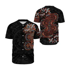 Quetzalcoatl Aztec Mexican Baseball Jersey, Ancient Mexican Sports Shirt, Ancient Mexico Dragon Sports Shirt, Quetzalcoatl Mexico Jersey for Adults Youth Kids (Ver.2)