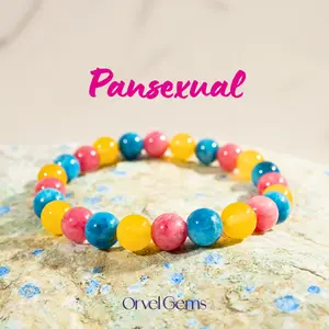 Pansexual Pride Crystal Beaded Bracelet – LGBTQ+ Queer Jewelry | Pink Blue Yellow  Natural Stone Friendship Bracelet | Unisex Handmade Pan Pride Gift to Express Yourself & Support Loved Ones