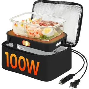 Protable Oven  Warmer, 100W 12V/24V/110V 3-in-1 Electric  Heater Electric Lunch Box Mini Microwave for Adults with 4L Bag,  Heating Keep Meals Warm for , , Office, ,Travel