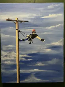 "Lineman" Original Acrylic Painting