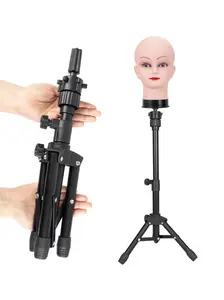 25 Inch Wig Stand Tripod, Adjustable Mannequin Head Stand, Wig Head Stand for Training, Canvas Block Head, Mannequin Head Not Included