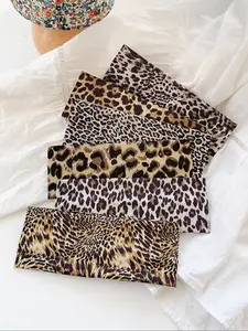 6pcs Leopard Print Sweatband Headbands, Gym Wrap Headband, Elastic Fashion Vintage Street Style, Sports Yoga Hair Accessories, All Seasons