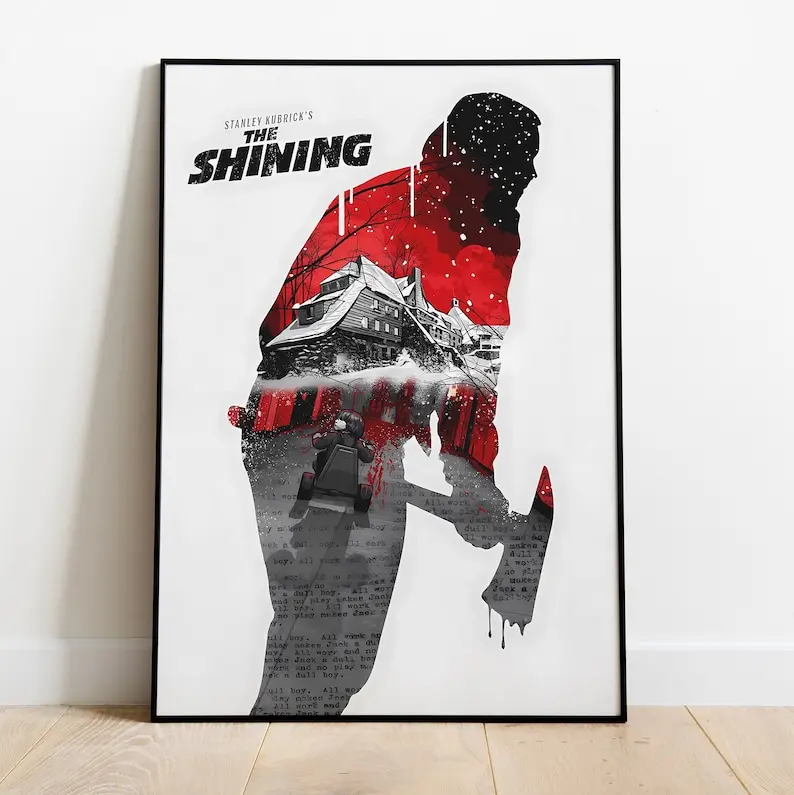 The Shining Poster, Jack Nicholson Wall Art & Fine Art Print, Home Decor, Horror Movie Poster Gift 02