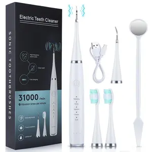 [Holiday Haul] Professional Teeth Cleaning Kit – 5 Modes for Removing Stains, Plaque & Tartar, with Mirror and Extra Brush Heads, Perfect for Beginners & Sensitive Teeth