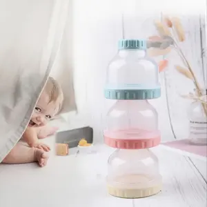 1pcs Stacking Formula Milk Powder Dispenser, Portable Travel Snack Storage Container with 3 Compartments, Ideal for On-The-Go Feeding