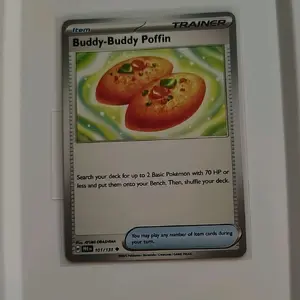 Pokemon Trainer Item Buddy-Buddy Poffin 2025 SV Prismatic Evolution #101 Card for Up to 2 Basic Pokemon with 70 HP or Less