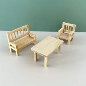 1pc Creative Wooden Dollhouse Mini Furniture Set, 1:2 Scale Chair Table Accessories, Perfect for Playtime and Decor, Miniature Set