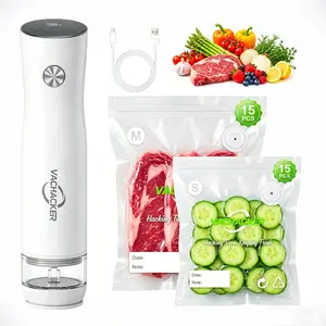 VACHACKER Handheld Vacuum Sealer with Visual Water Tank – 30 Reusable Bags, 5X Freshness, Portable Food Saver for Meal Prep, Kitchen & Travel