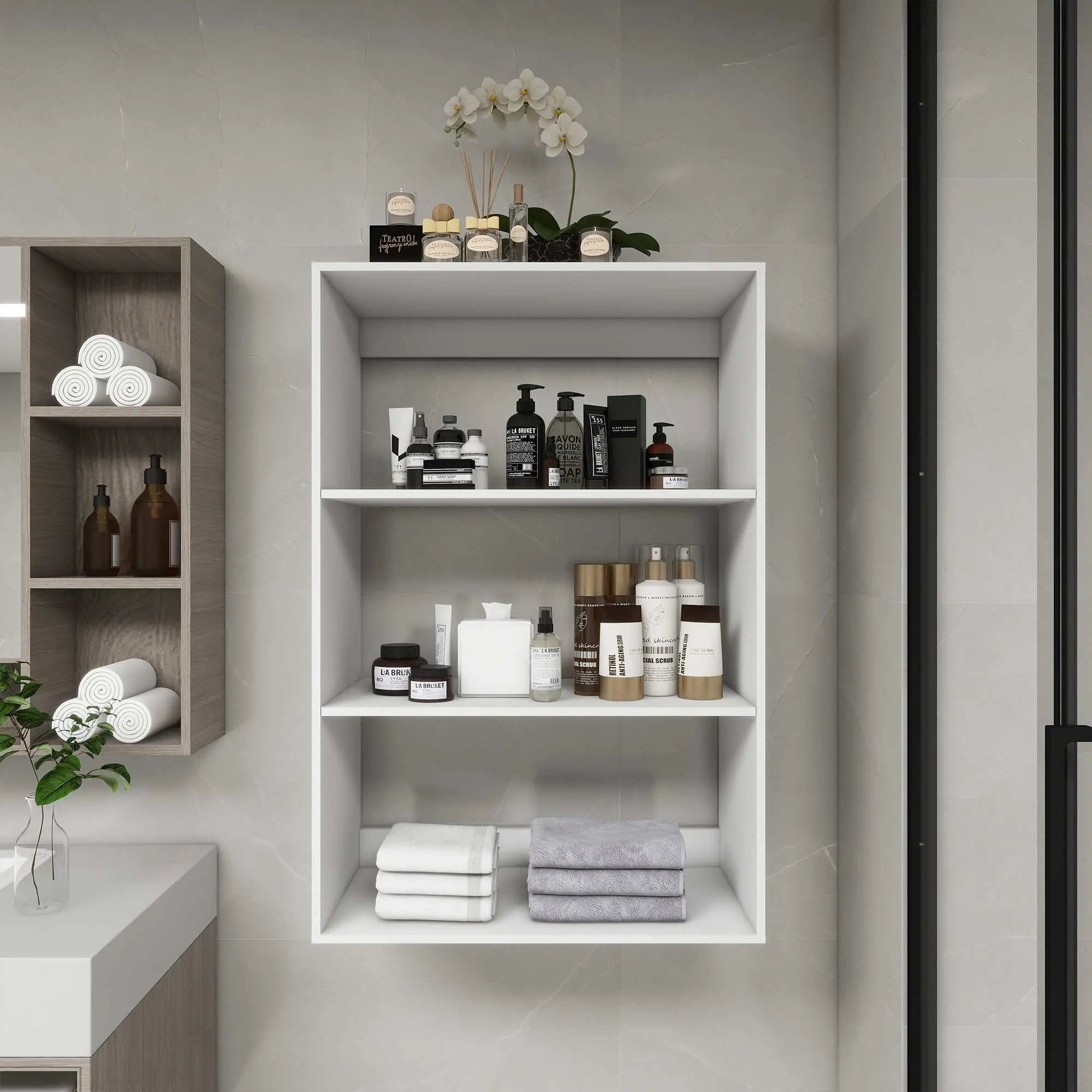 Wall Mounted Modular Closet Organizer System, White – 31.5"W × 16"D × 47.25"H