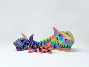 Flexi Skeleton Shark | Articulating Shark | 3d Printed Shark | Shark Decor | Home Decor | Shark Gift | Flexi Factory | Shark Gift | Figurine Ornaments