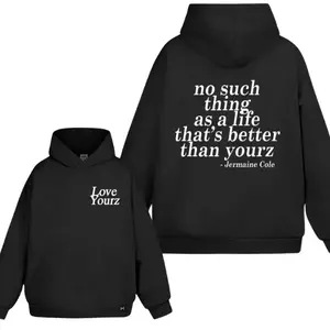 J Cole DreamVille Love YourZ Lyrics 2 Sided Graphic Hoodie Sweatshirt T-Shirt Unisex Style Novelty Long Sleeves Funny Print Pullover Gift for Birthday Christmas Halloween
