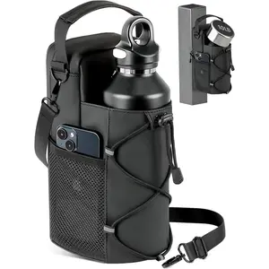 Magnetic Gym Bag for Men - Water Bottle Carrier Holder Bag with Shoulder Strap, 4 Built-in Magnets Gym Gifts for Men