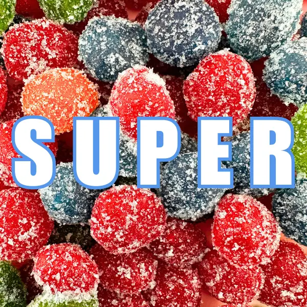 Cuza's Super Sour Blue Raspberry Gushies Candy Snack Bonbon Sweet Sugar Candies